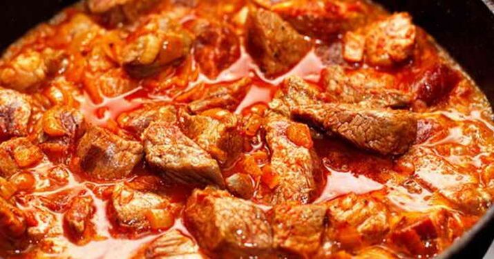 thịt bò hầm trong chế độ ăn kiêng protein