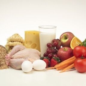 thực phẩm protein và trái cây trong chế độ ăn kiêng sáu cánh hoa